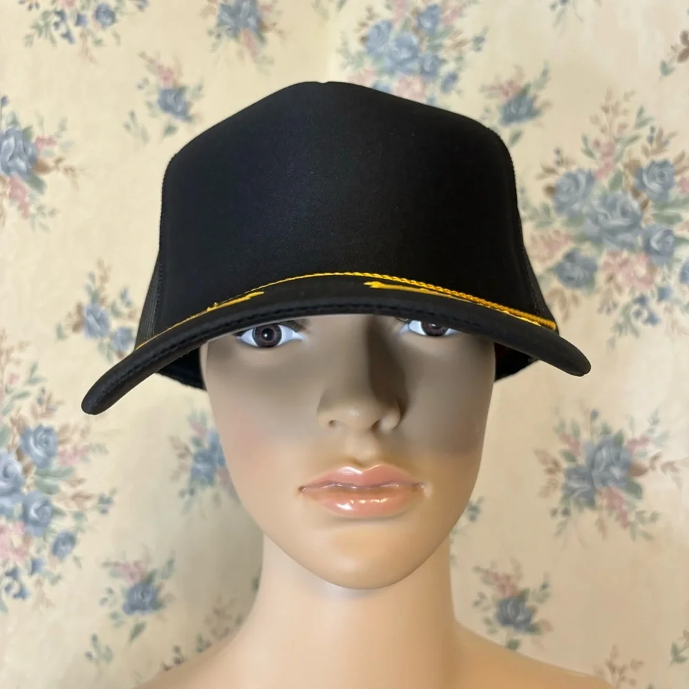 Otto World Famous Foam Front Black Trucker Hat with Embroidery, NWT